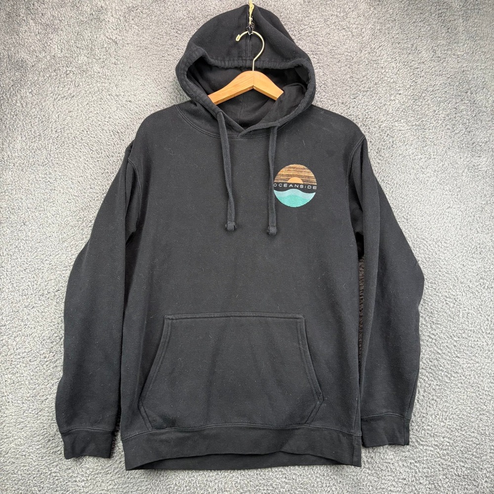 The Duck Company Oceanside California Graphic Hoodie Mens L Pullover Sweatshirt